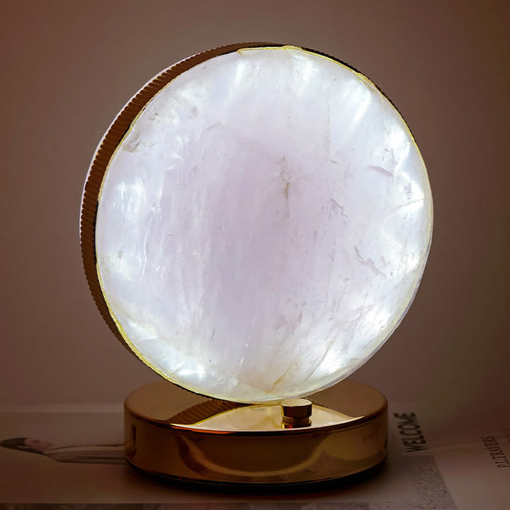 Lampe de table en pierre de cristal naturel Olivenorma, décoration en pierres précieuses 