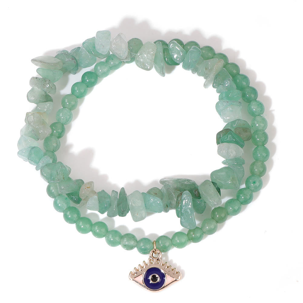 Ensemble de bracelets en cristal à double couche avec pendentif mauvais Olivenorma 