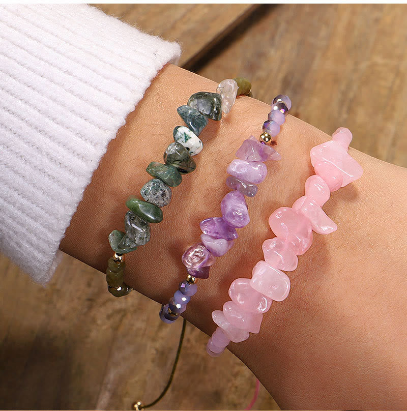 Bracelet en fil de gravier et cristal de Bohème Olivenorma