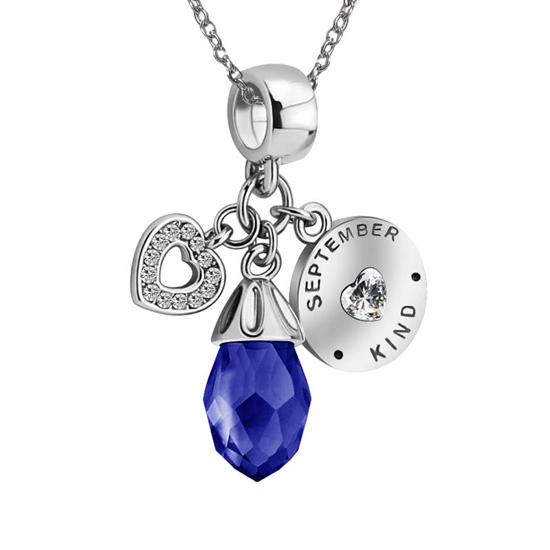 Collier avec pendentif en forme de cœur et pierre de naissance en diamant Olivenorma 