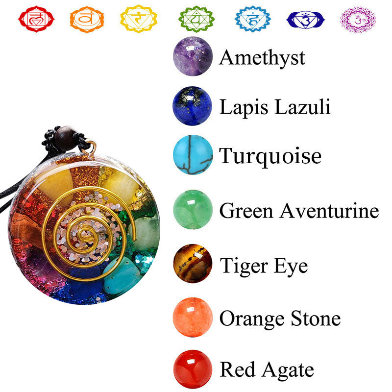 Collier Orgonite Chakra Olivenorma 