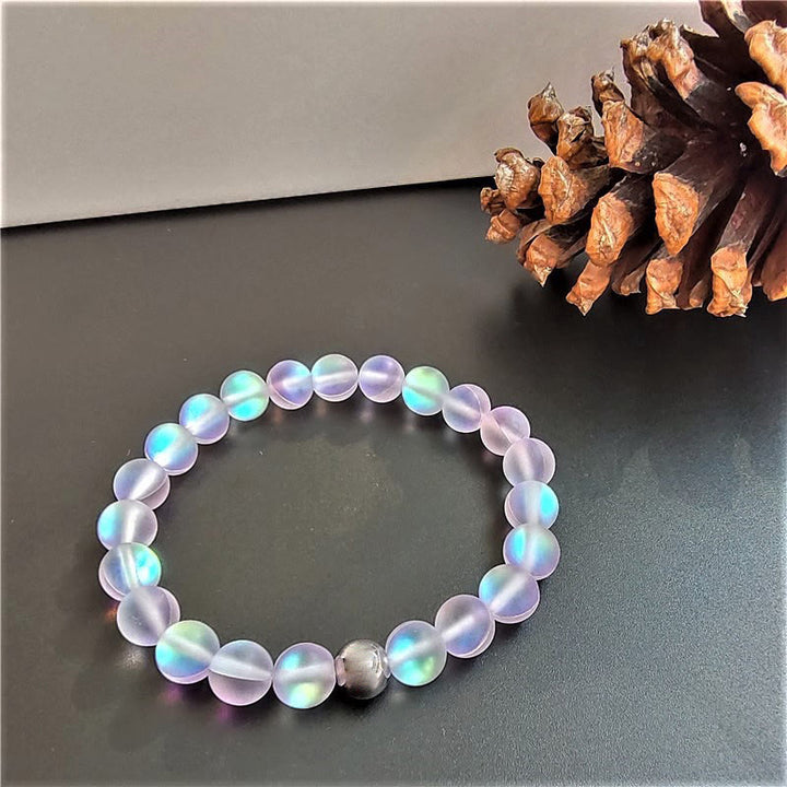 Bracelet en perles de verre cristal violet Olivenorma