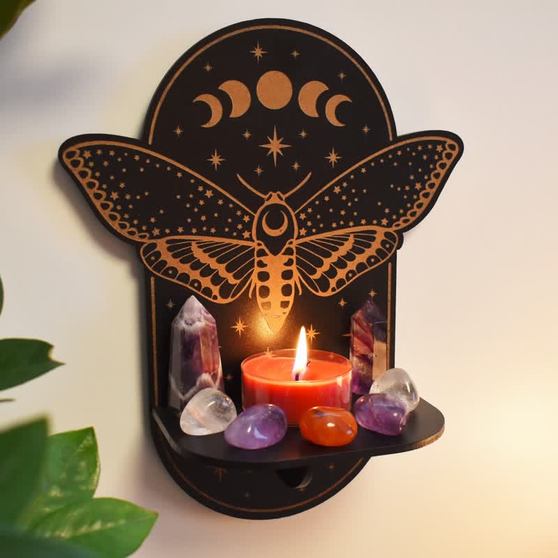 Étagère en cristal d'autel de lune de papillon magique Olivenorma