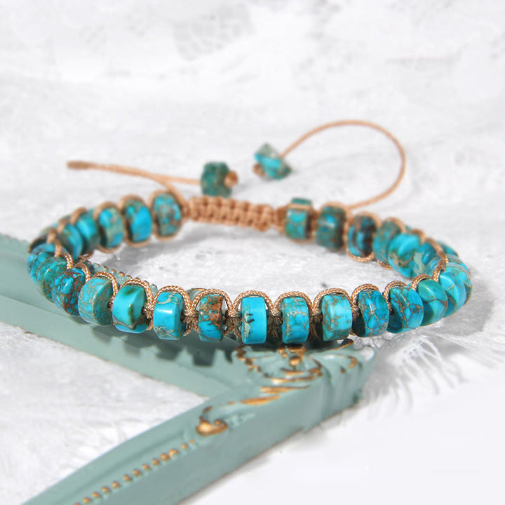 Bracelet tissé en perles de pierre naturelle Olivenorma