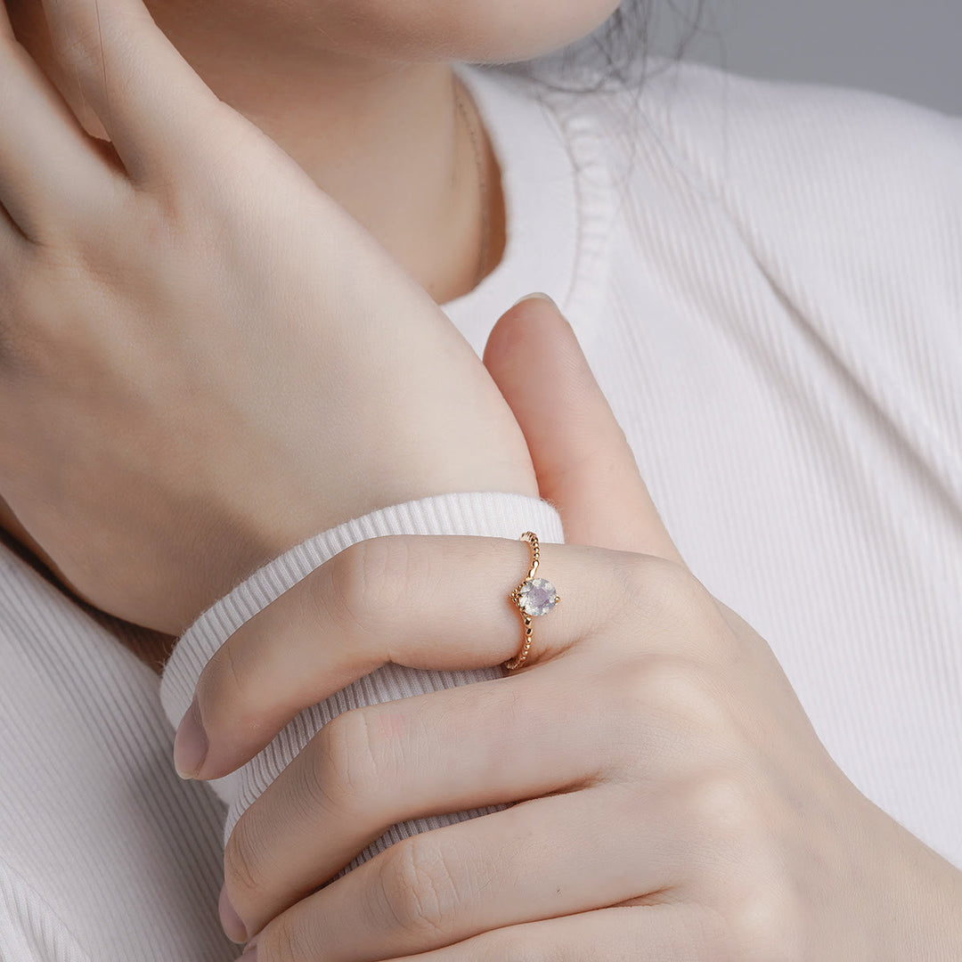 Bague en argent 925 avec labradorite naturelle Olivenorma 