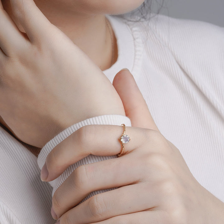 Bague en argent 925 avec labradorite naturelle Olivenorma 