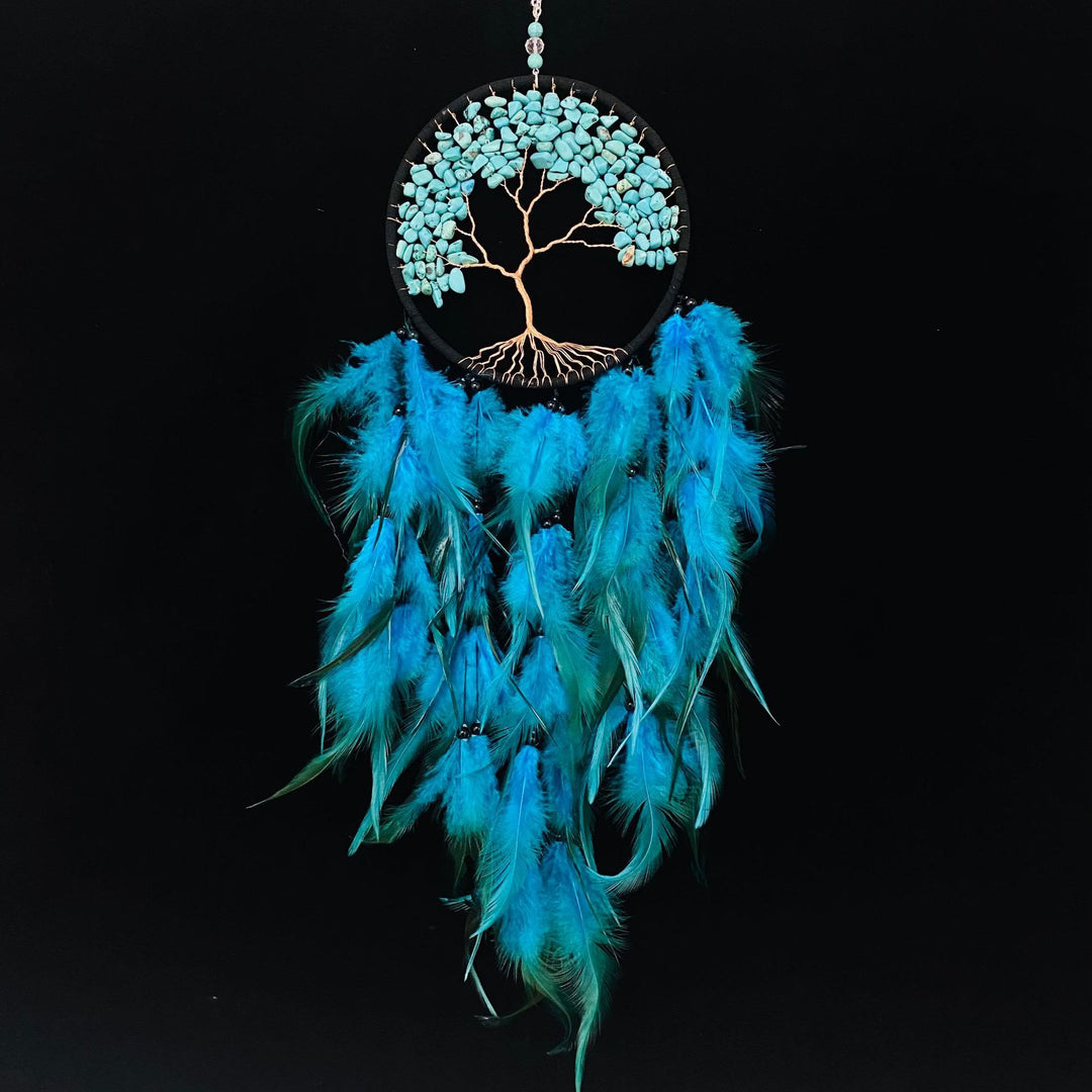 Attrape-rêves en cristal Olivenorma Arbre de vie avec plumes roses - Turquoise - image 30