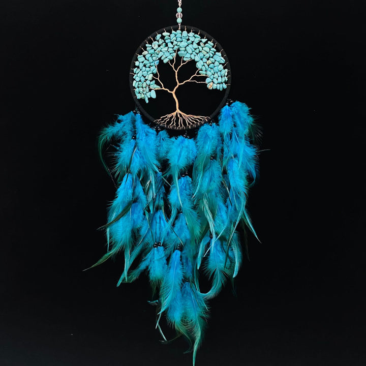 Attrape-rêves en cristal Olivenorma Arbre de vie avec plumes roses - Turquoise - image 30