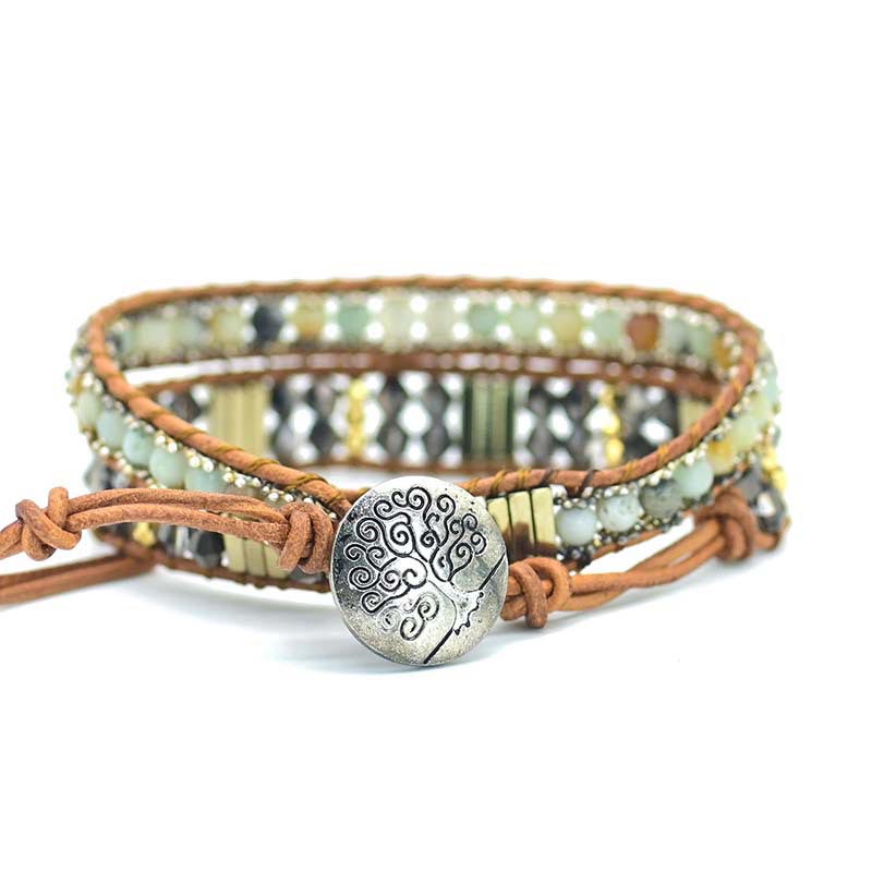 Bracelet Équilibre Arbre de Vie en Amazonite 