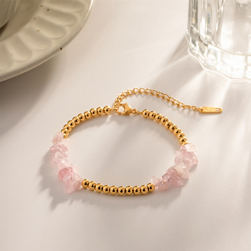 Bracelet en perles d'or en cristaux naturels concassés Olivenorma