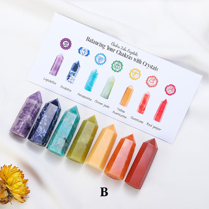 Ensemble de baguettes en cristal pour décoration de chakra en pierre brute Olivenorma
