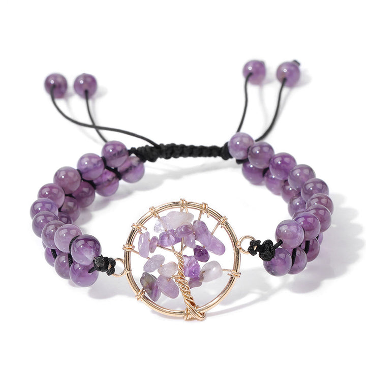 Bracelet Arbre de vie tressé double en perles de 6 mm Olivenorma