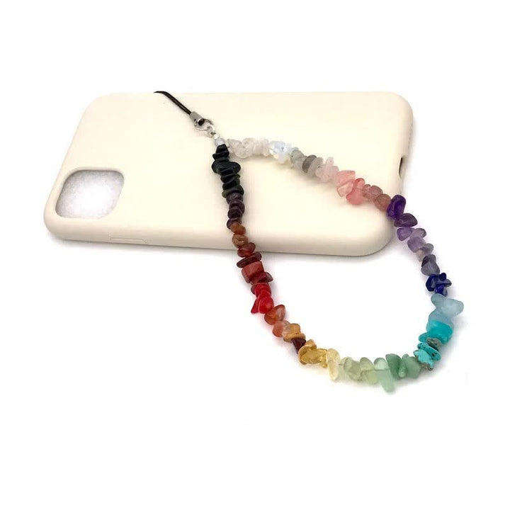 Sangle de protection pour téléphone portable en perles de cristal naturel Olivenorma