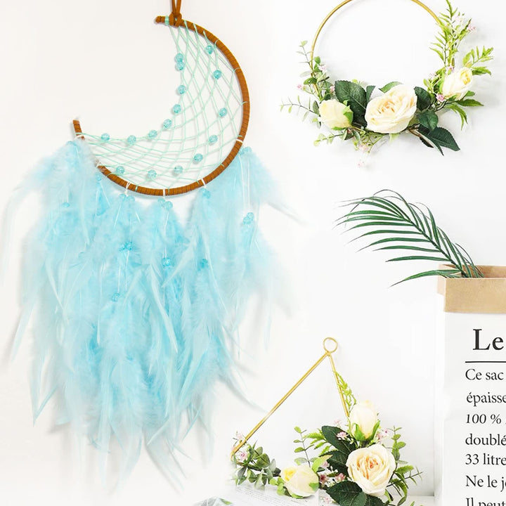 Attrape-rêves en jade violet turquoise fait main Olivenorma 