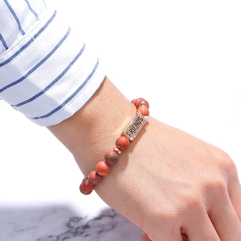 Bracelet gravé Olivenorma avec pierres précieuses naturelles pour meilleur ami 