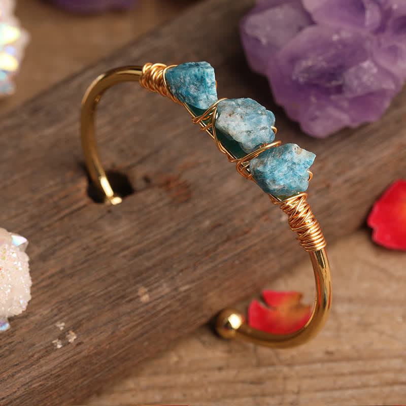 Bracelet vintage en cristal brut et pierres précieuses Olivenorma