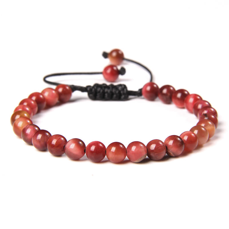 Bracelet tressé en perles de pierre naturelle de 6 mm Olivenorma