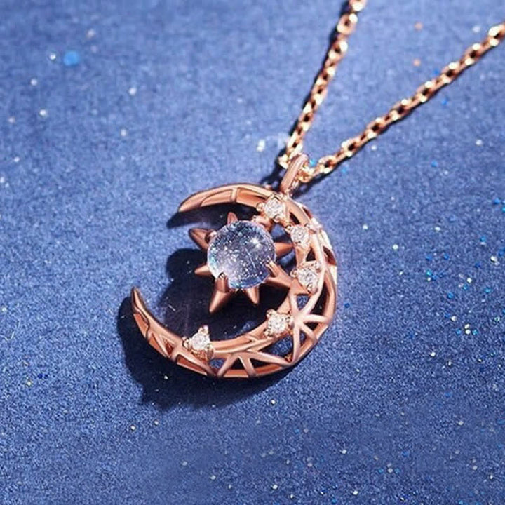 Collier délicat en pierre de lune céleste Olivenorma