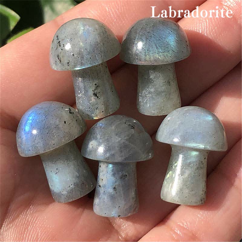 Décoration de mini champignons en cristal naturel Olivenorma 