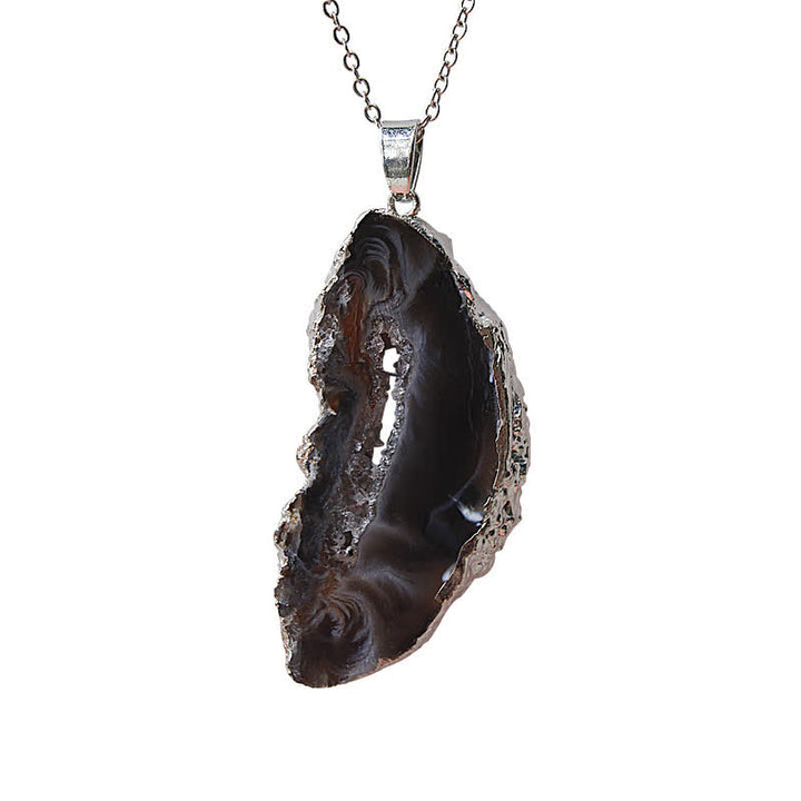 Collier en géode d'agate naturelle Olivenorma