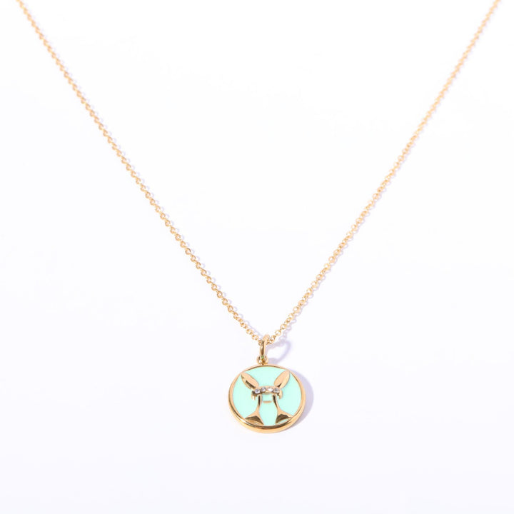 Collier vintage en acier inoxydable 18 carats avec zircon blanc Olivenorma 