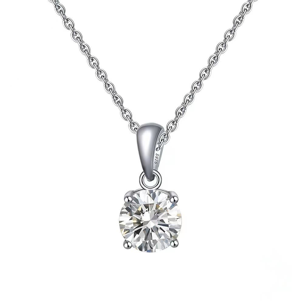 Collier pendentif à quatre griffes en zircon multicolore Olivenorma 