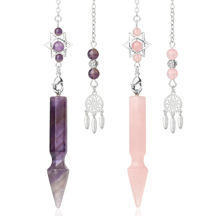 Pendule Lotus Metatron en cristal naturel Olivenorma