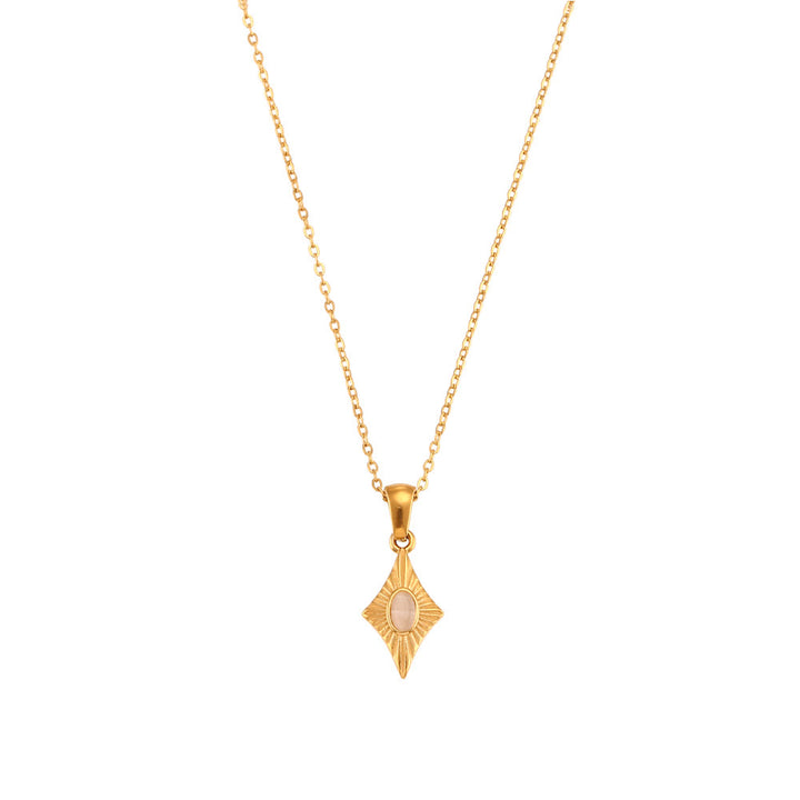 Collier pendentif en acier inoxydable avec œil de chat Olivenorma