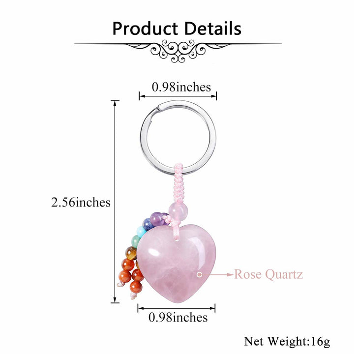 Porte-clés en forme de cœur en cristal naturel Olivenorma