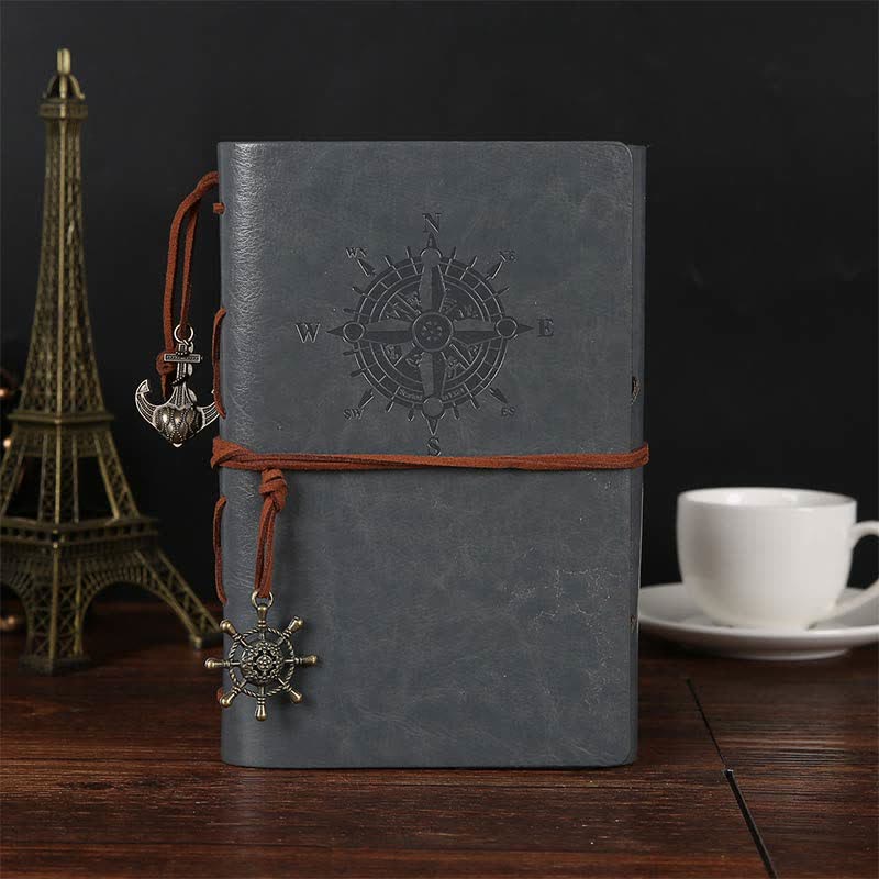 Journal avec couverture en cuir vintage Olivenorma - Gris - image 13