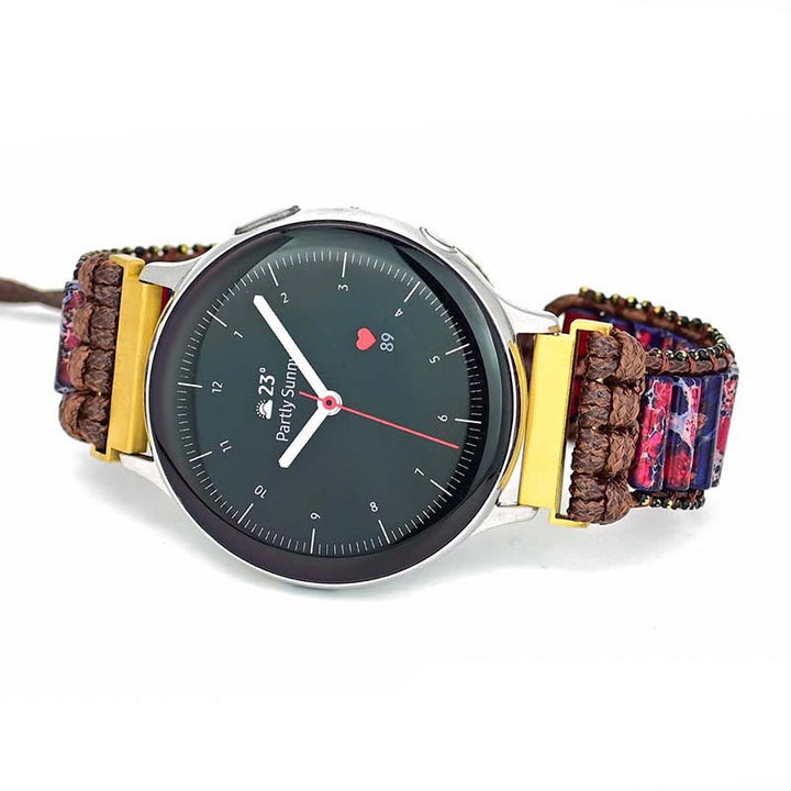Bracelet Samsung enveloppant Olivenorma Rose Rouge Bleu Pierre Empereur 