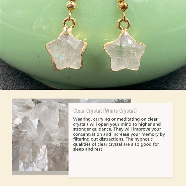 Boucles d'oreilles en pierre de cristal naturel