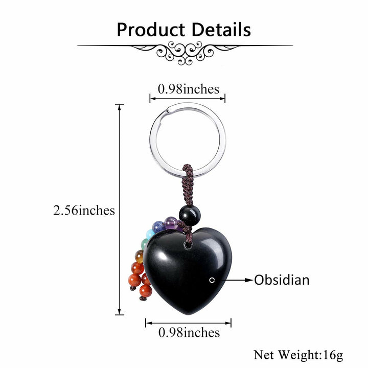 Porte-clés en forme de cœur en cristal naturel Olivenorma