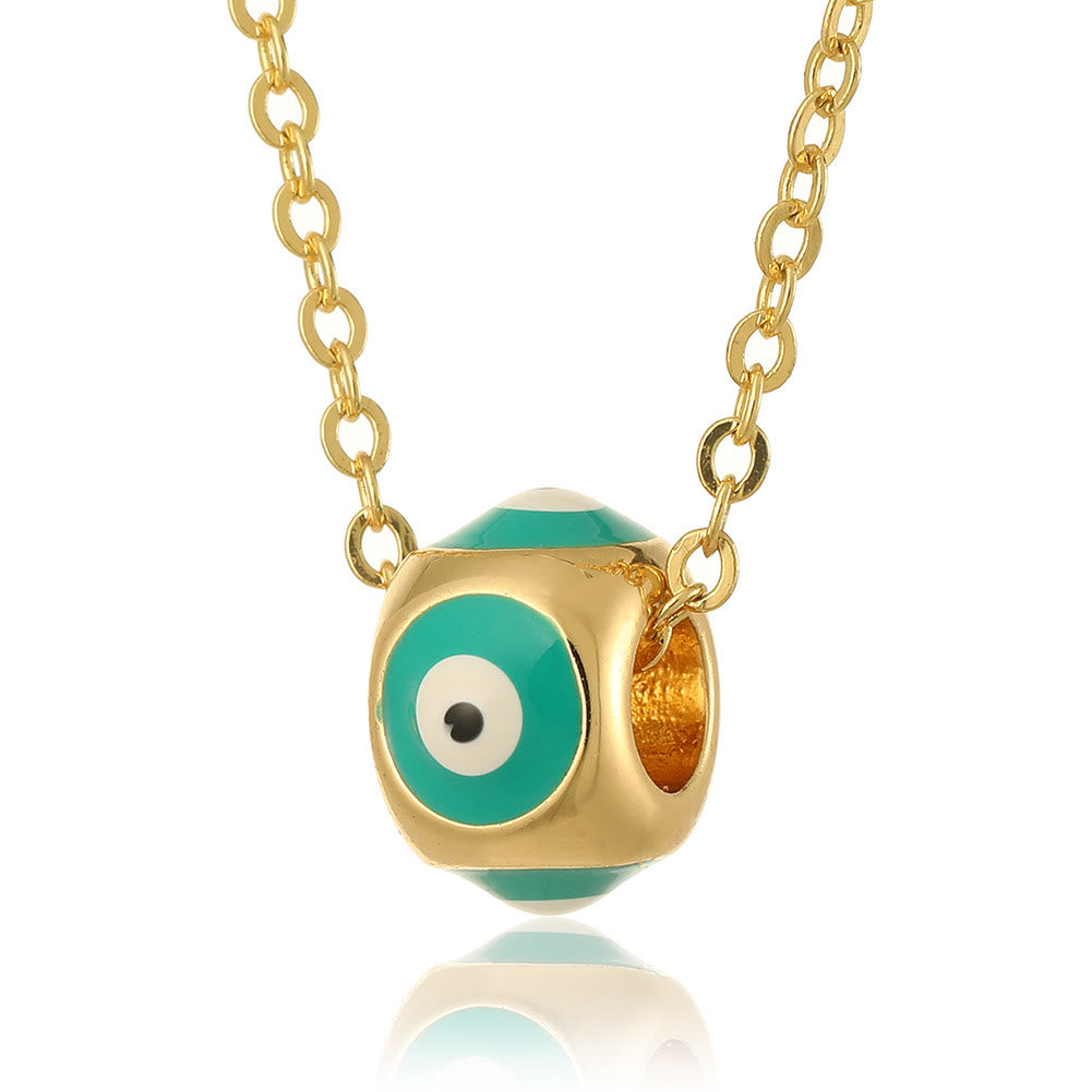 Collier pendentif rond contre le mauvais œil dégoulinant d'huile Olivenorma 