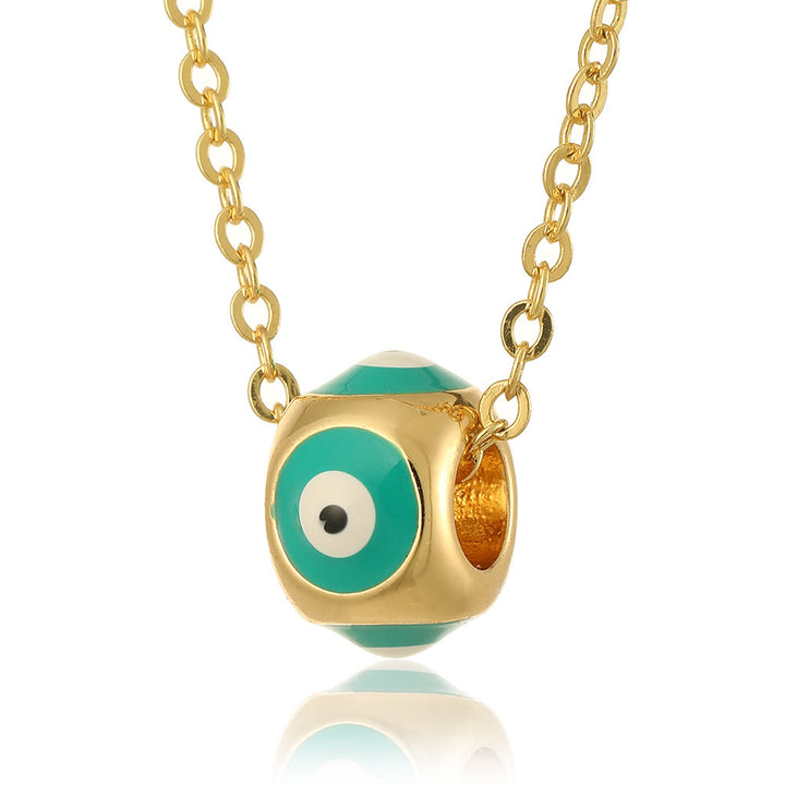 Collier pendentif rond contre le mauvais œil dégoulinant d'huile Olivenorma 