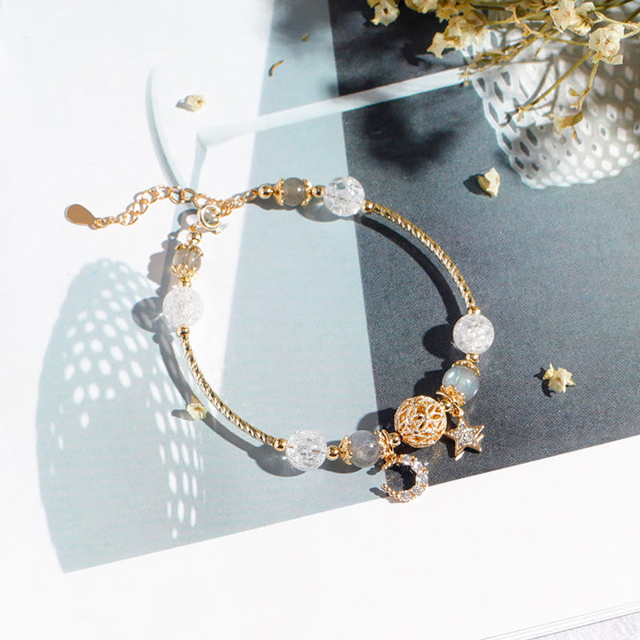 Bracelet en cristal de lune et d'étoile en labradorite Olivenorma