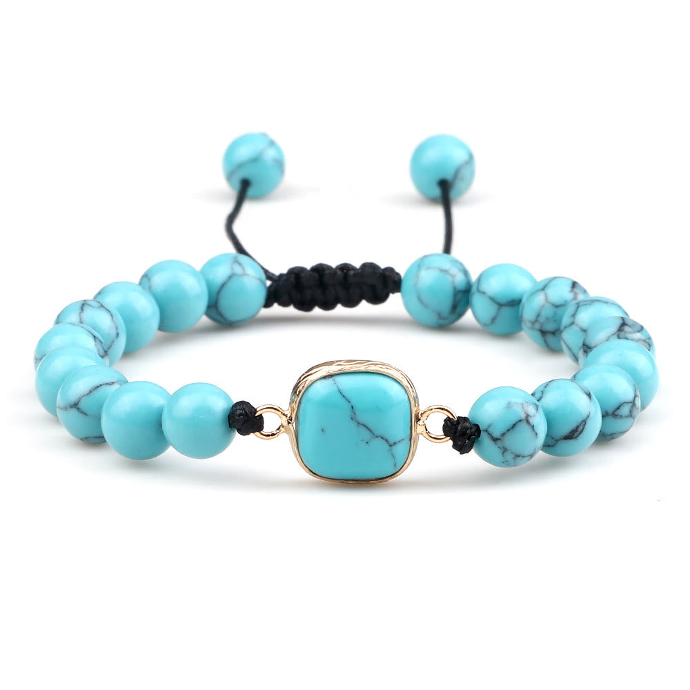 Bracelet en perles d'opalite avec pierre œil de chat Olivenorma