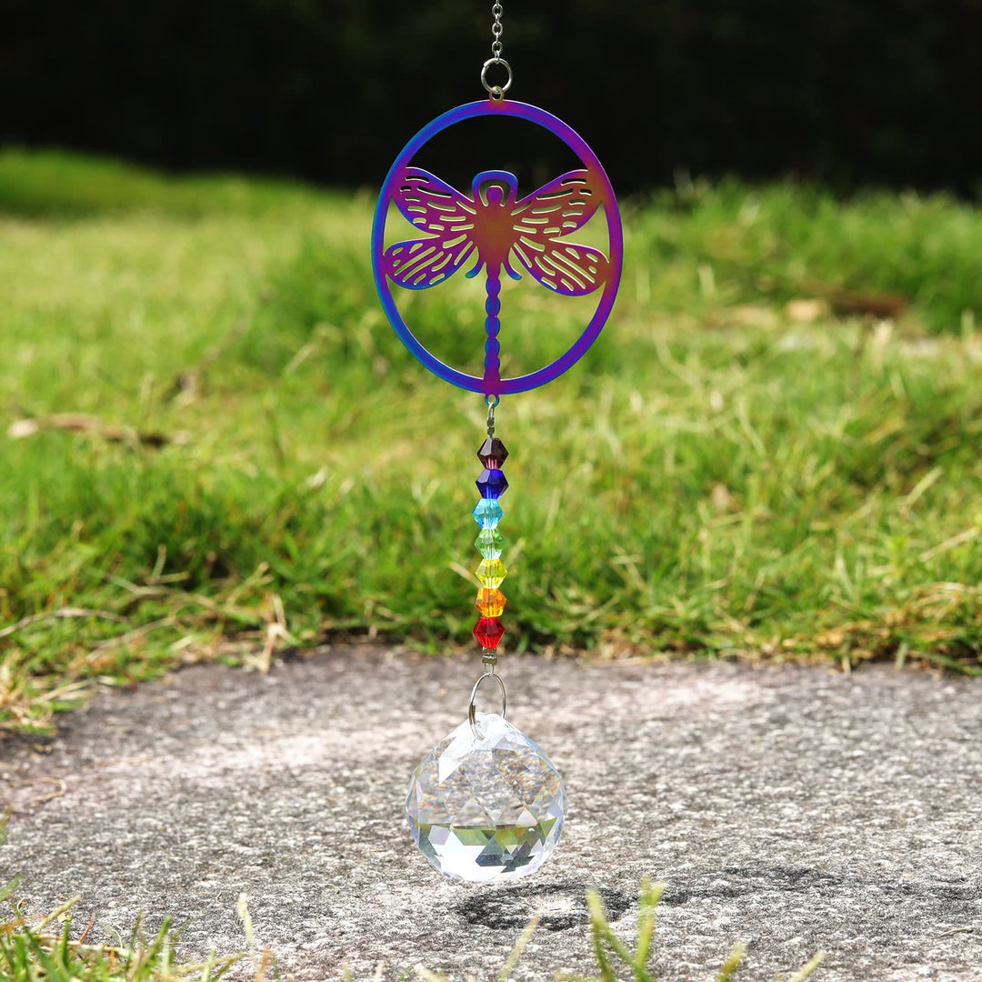 Carillon éolien à suspendre en cristal transparent avec perles chakra Olivenorma 