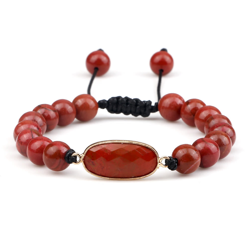 Bracelet en perles d'opalite avec pierre œil de chat Olivenorma