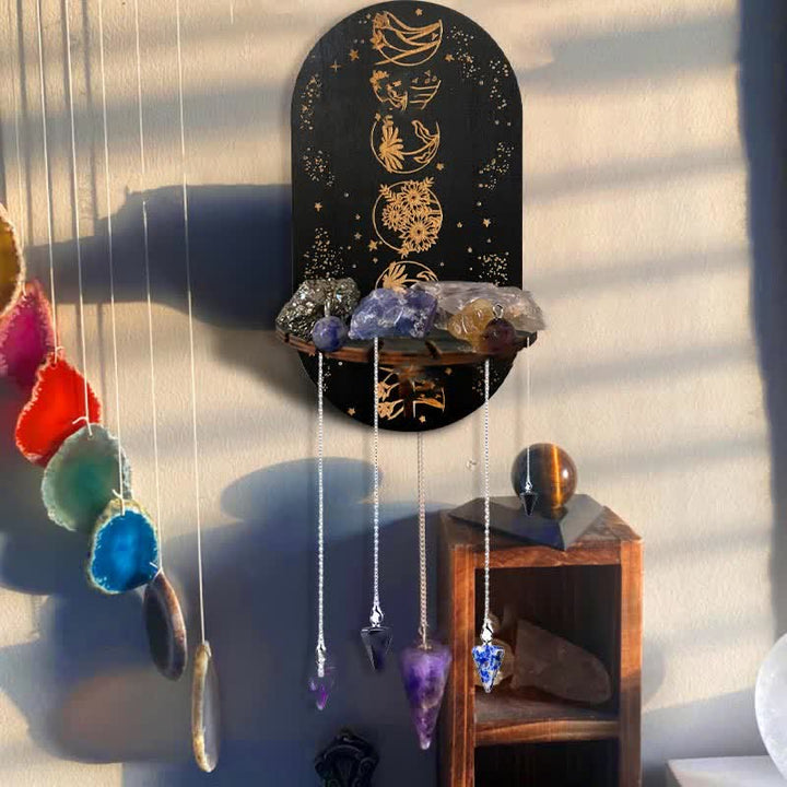 Petite étagère en bois et cristal sibylline délicate