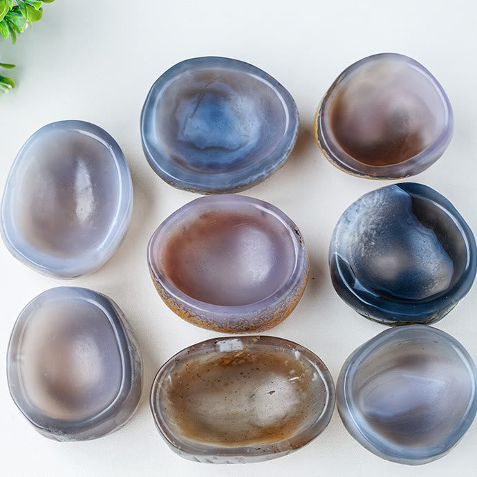 Bol en agate brésilienne naturelle Olivenorma, ornement en forme de corne d'abondance, décoration en pierres précieuses