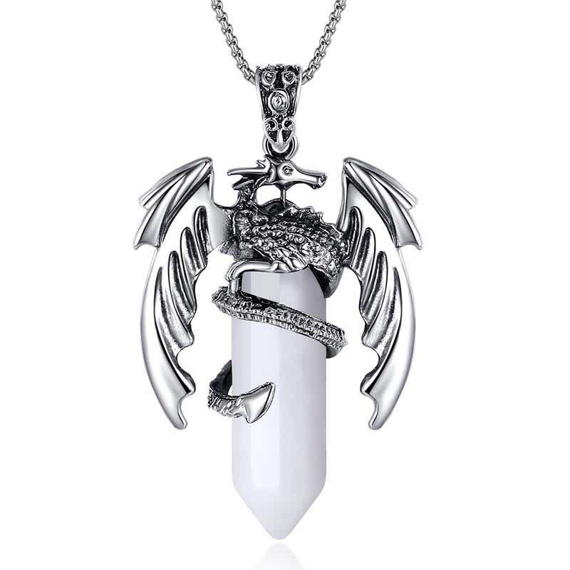 Collier Reiki en pierre de guérison en cristal de dragon vintage Olivenorma 