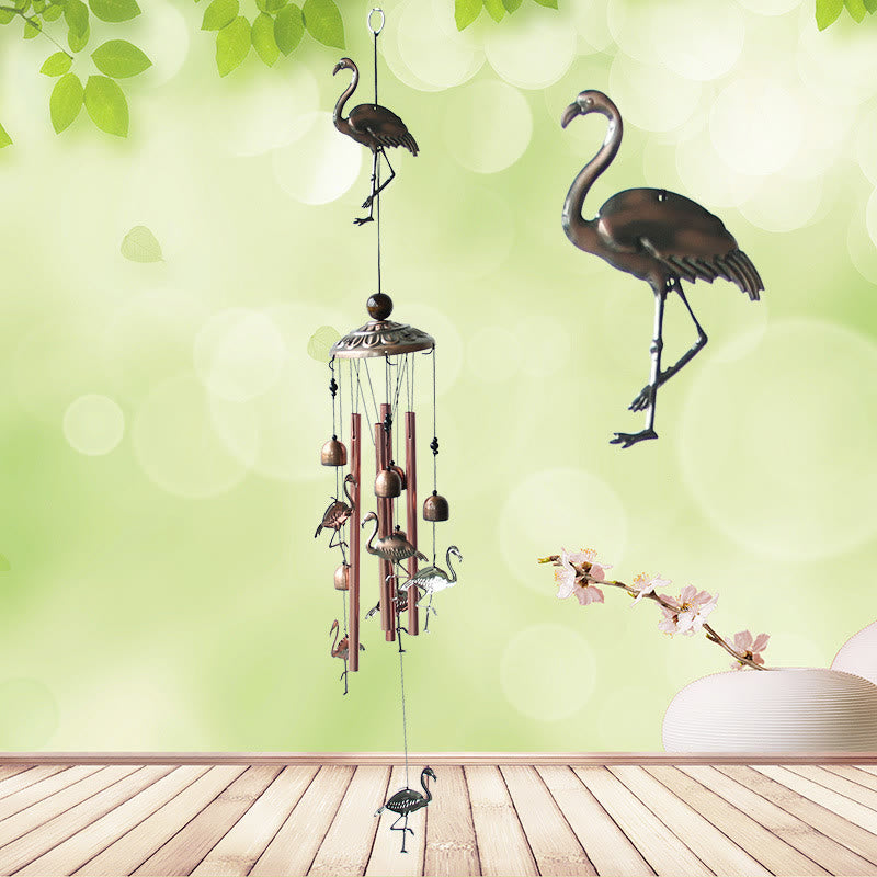 Carillon éolien suspendu en métal avec motif Olivenorma et hibou