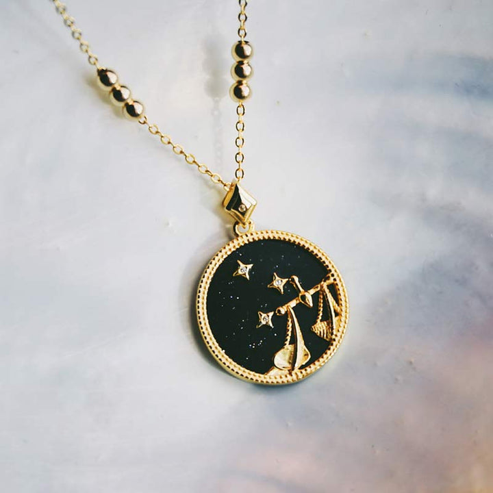 Collier d'écoute du zodiaque en grès bleu 