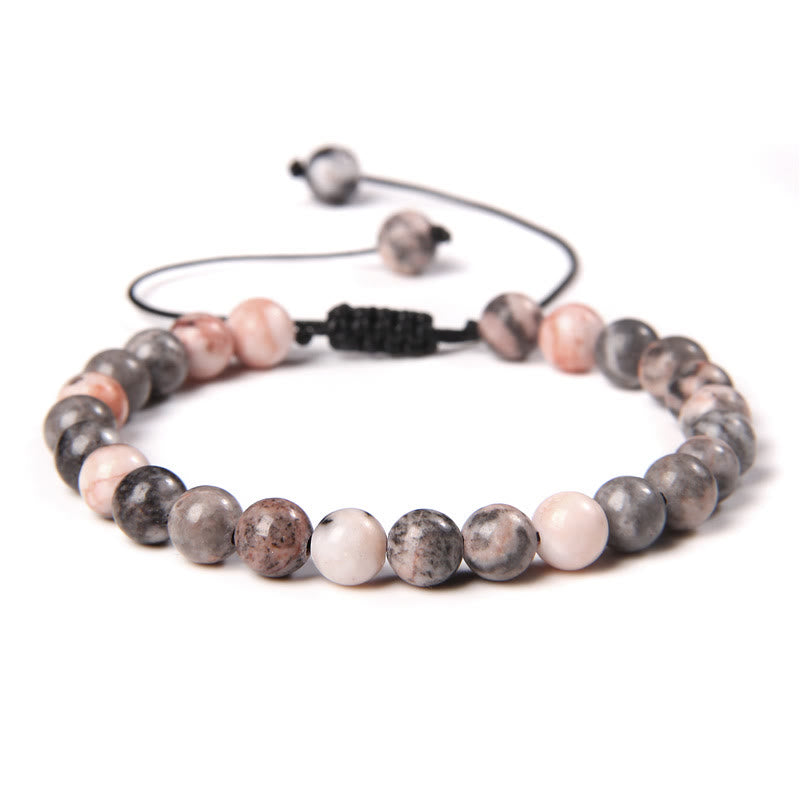 Bracelet tressé en perles de pierre naturelle de 6 mm Olivenorma