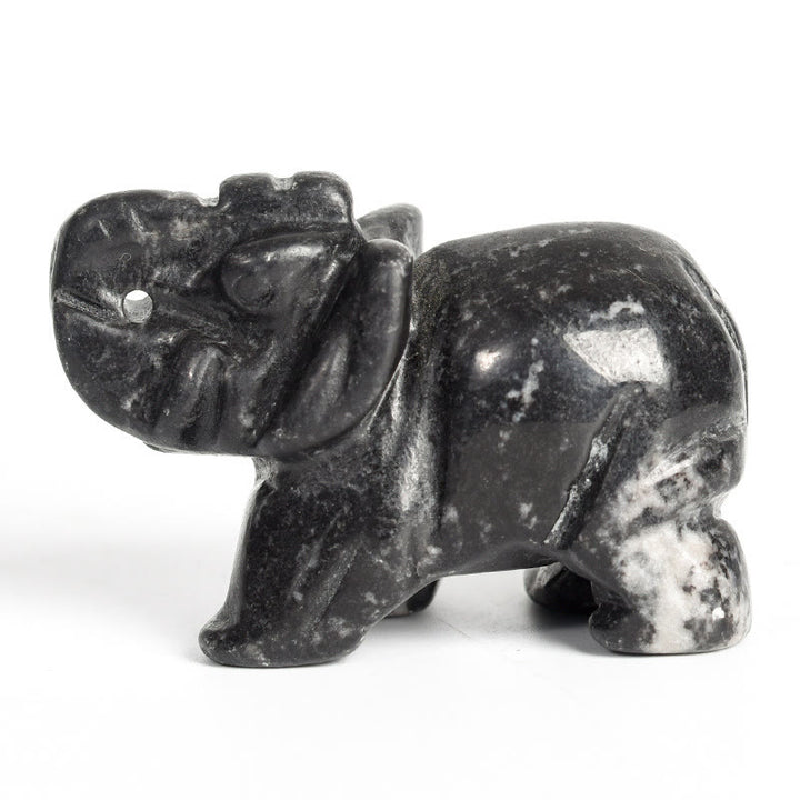 Figurine d'éléphant sculptée Olivenorma 1,5/2 pouces Décoration en pierres précieuses