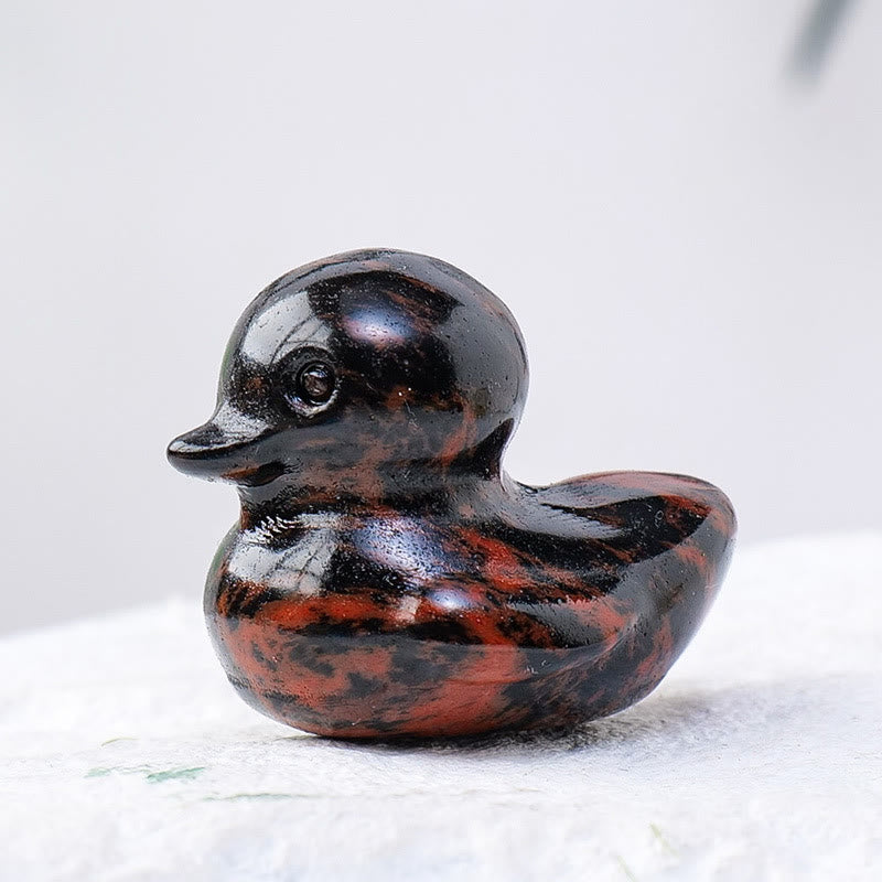 Décoration en pierre précieuse sculptée en forme de canard en cristal de quartz Olivenorma de 1,2 pouce