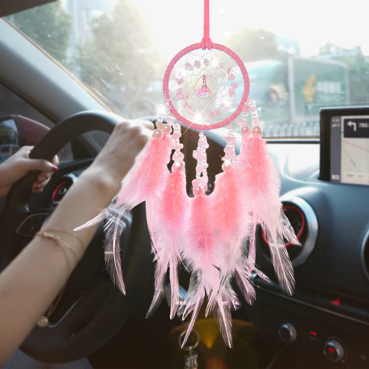 Attrape-rêves tissé à la main pour rétroviseur de voiture Olivenorma