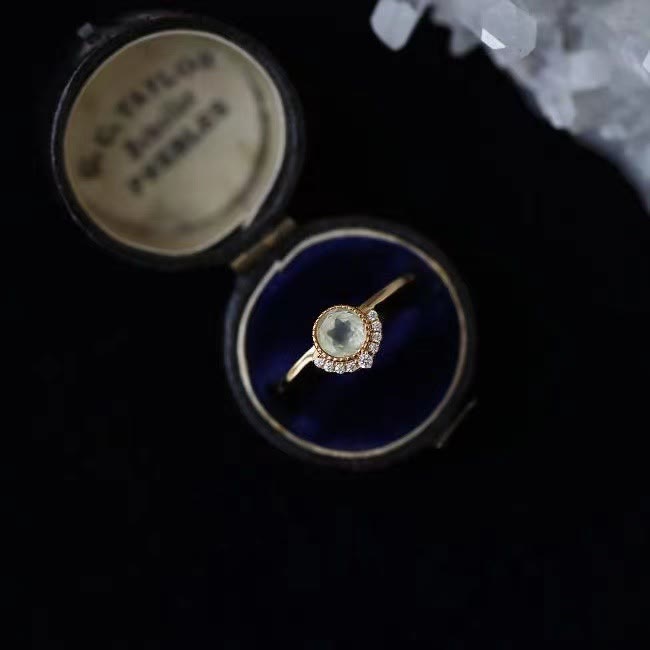 Bague ouverte délicate vintage en péridot naturel Olivenorma 