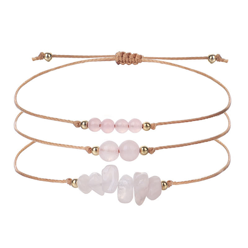 Ensemble de bracelets tressés en perles de gravier Olivenorma 